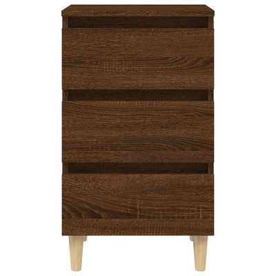 Szafka nocna z drewnianymi nóżkami, brązowy dąb, 40x35x69 cm