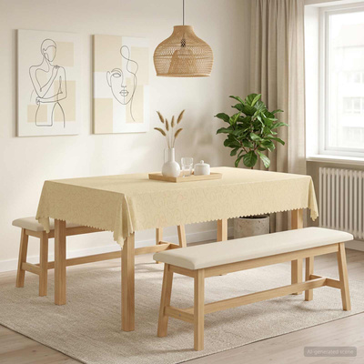 Obrus stołowy Prostokątny kremowobiały 110 x 160 cm