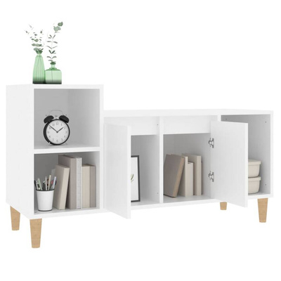 vidaXL Szafka pod TV, biała, 100x35x55 cm, materiał drewnopochodny model standard