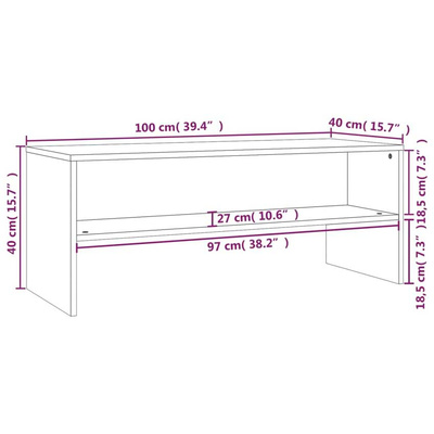 vidaXL Szafka pod TV, czarna, 100x40x40 cm, materiał drewnopochodny