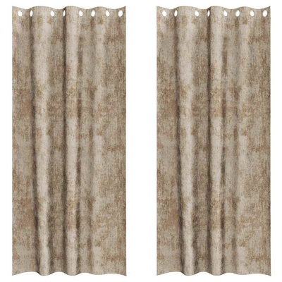 Zasłony z weluru 2 pcs szampański 260 x 140 cm Aksamit