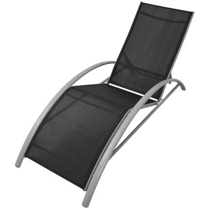 vidaXL Leżak ogrodowy, aluminiowy, czarny