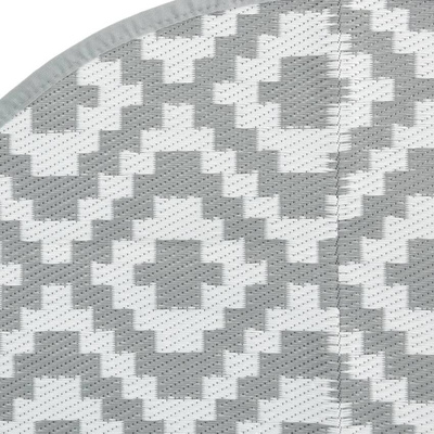 vidaXL Dywan na zewnątrz, szary, Ø120 cm, PP