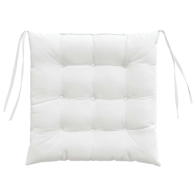 Poduszki na siedziska 4 pcs Biały 40 x 40 x 6 cm tkanina