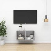vidaXL Wisząca szafka pod TV, szarość betonu, 37x37x72 cm