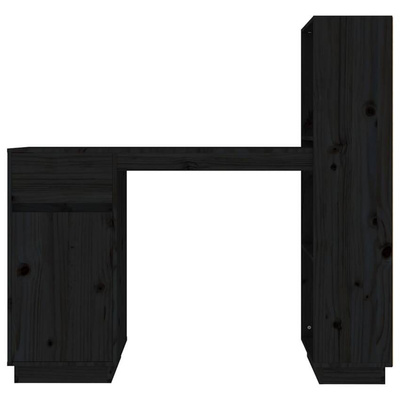 vidaXL Biurko, czarne, 110x53x117 cm, lite drewno sosnowe