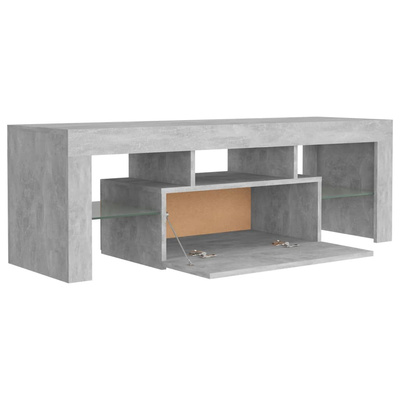 Szafka pod TV z oświetleniem LED, szarość betonu, 120x35x40 cm vidaXL