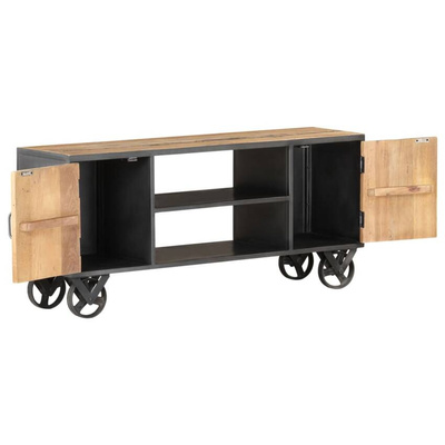 vidaXL Szafka pod TV, 110 x 30 x 49 cm, lite drewno z odzysku