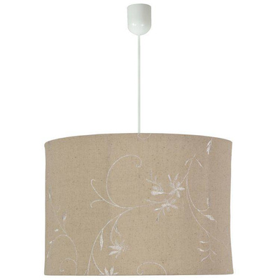 Lampa wisząca z abażurem Farm beżowa tkaninowa 25 cm skandynawska