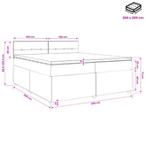 Łóżko kontynentalne z materacem ciemnoszary 200 x 200 cm