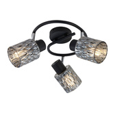 Lampa Sufitowa Spirala Czarny 3X40W E27 Klosz Dymiony Bill
