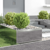 Krawężnik do trawnika 4 szt. 60 x 60 x 35 cm Stal srebrny
