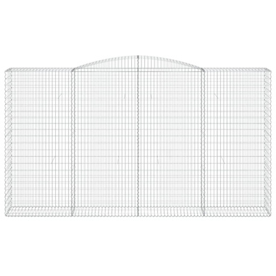 Kosze gabionowe, 8 szt, 400x50x220/240 cm, galwanizowane żelazo