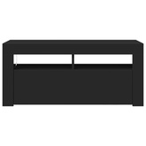 Szafka pod TV z oświetleniem LED, czarna, 90x35x40 cm