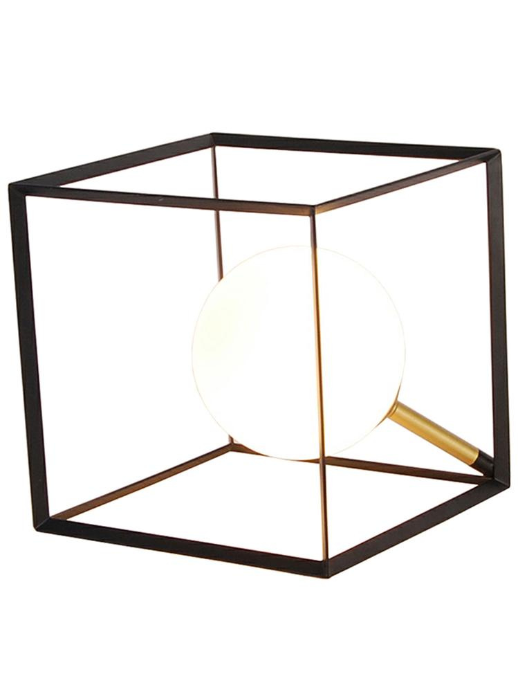 Lampka nocna Weert Ledea czarno-złota szklana industrialna 15 cm