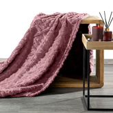 Koc Warkocz pudrowy róż 200x220