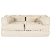 Modularna jednostka sofy 2 pcs kremowy 140 x 70 x 56 cm tkanina