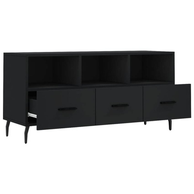vidaXL Szafka pod TV, czarna, 102x36x50 cm, materiał drewnopochodny wariant 8