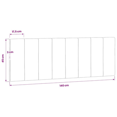 Poduszka na wezgłowie, Hanko, niebieska, 140 cm, aksamitna