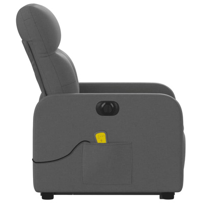 vidaXL Podnoszony fotel masujący, elektryczny, rozkładany, ciemnoszary