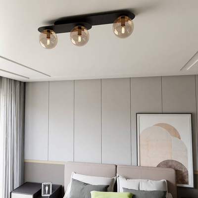 Lampa sufitowa  PLAZA 3 BLACK/MIODOWY