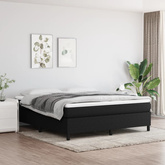 vidaXL Łóżko kontynentalne z materacem, czarne, tkanina 160x200 cm wariant 25