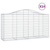 Kosze gabionowe, 14 szt, 200x50x100/120cm, galwanizowane żelazo