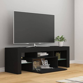 vidaXL Szafka pod TV z oświetleniem LED, czarna, 120x35x40 cm