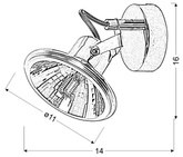 Lampa ścienna kinkiet 1X3,5W G9 LED chrom MOON 91-28075