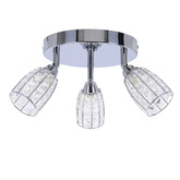 Shiba lampa sufitowa plafon chromowy 3x15w g9 klosz bezbarwny