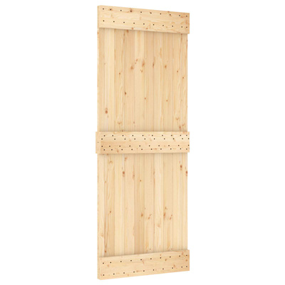 Drzwi przesuwne 80 x 210 cm Lite Drewno Sosnowe (Nieobrobione)