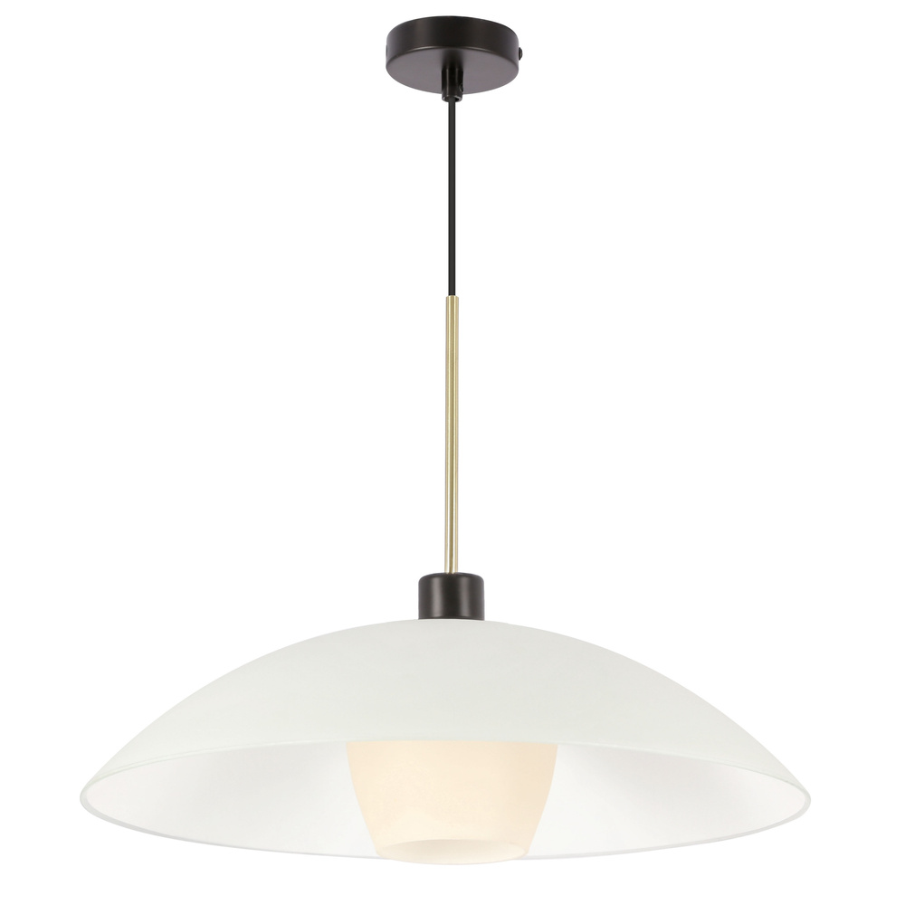 DUETTO lampa wisząca czarny+złoty 1x40W E27 klosz biały+beżowy