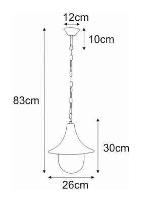Wisząca lampa zewnętrzna K-8126 czarna/złota z serii BOSTON KAJA