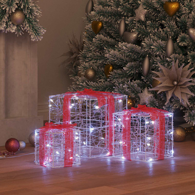 Pudełko Prezentowe 3 pcs Zimna biel 20 x 20 x 20 cm Akryl