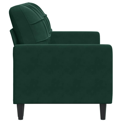 Sofa 2-osobowa, ciemnozielona, 140 cm, tapicerowana aksamitem