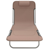 vidaXL Składane leżaki, 2 szt., brązowe, Textilene i stal