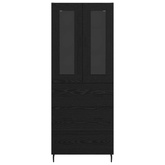 Highboard 2 szt. Czarny Dąb 69,5 x 34 x 180 cm