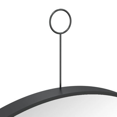 vidaXL Lustro ścienne z zawieszką, czarne, 50 cm
