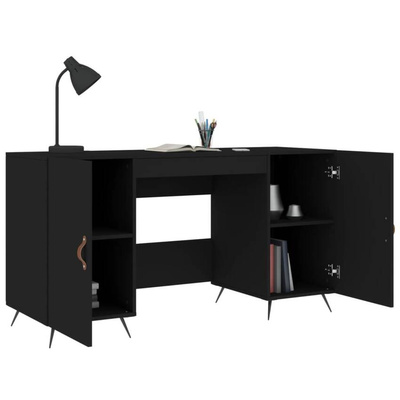 vidaXL Biurko, czarne, 140x50x75 cm, materiał drewnopochodny