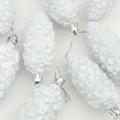 Choinkowa Bombka Szyszka 40 pcs Biały Z tworzywa sztucznego