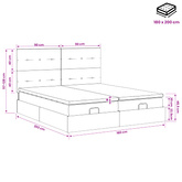 Łóżko z pojemnikiem i materacem LED różowy 180 x 200 cm Welur