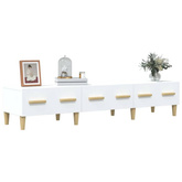 vidaXL Szafka pod TV, biała, 150x34,5x30 cm, materiał drewnopochodny