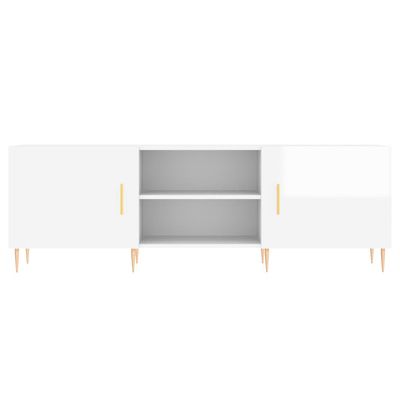 vidaXL Szafka pod TV, wysoki połysk, biała, 150x30x50 cm