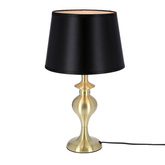 Lampka nocna Prima gold z abażurem czarnym metalowa glamour