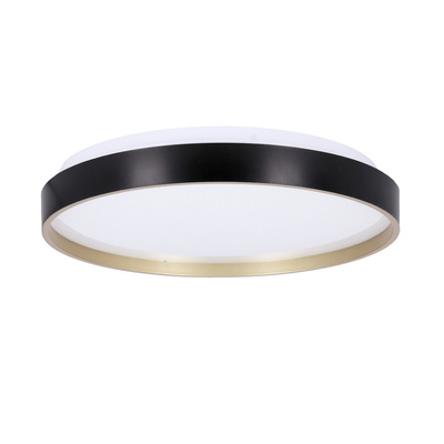 Florida lampa sufitowa plafon czarno złoty 18w led 33 cm klosz biały