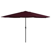 Parasol ogrodowy na metalowym słupku, 390 cm, bordowy