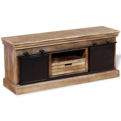 vidaXL Szafka pod TV, drewno mango, przesuwane drzwiczki, 110x30x45 cm