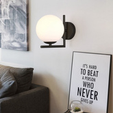 Kinkiet Czarny Kula Mleczna Abruzzo Riccardo E14