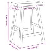 Hokery barowe 2 szt. Białe lite drewno gumowe