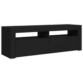 vidaXL Szafka pod TV z oświetleniem LED, czarna, 120x35x40 cm